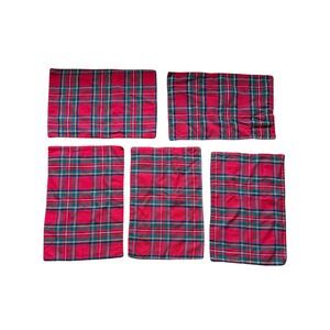 Green Red Plaid Set of 5 Double Sided Reversible 12x18 Christmas Placemats